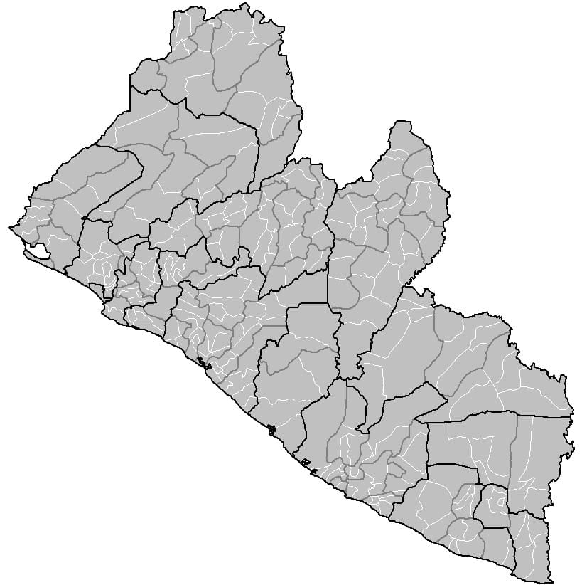 Printable Liberia Physical Map