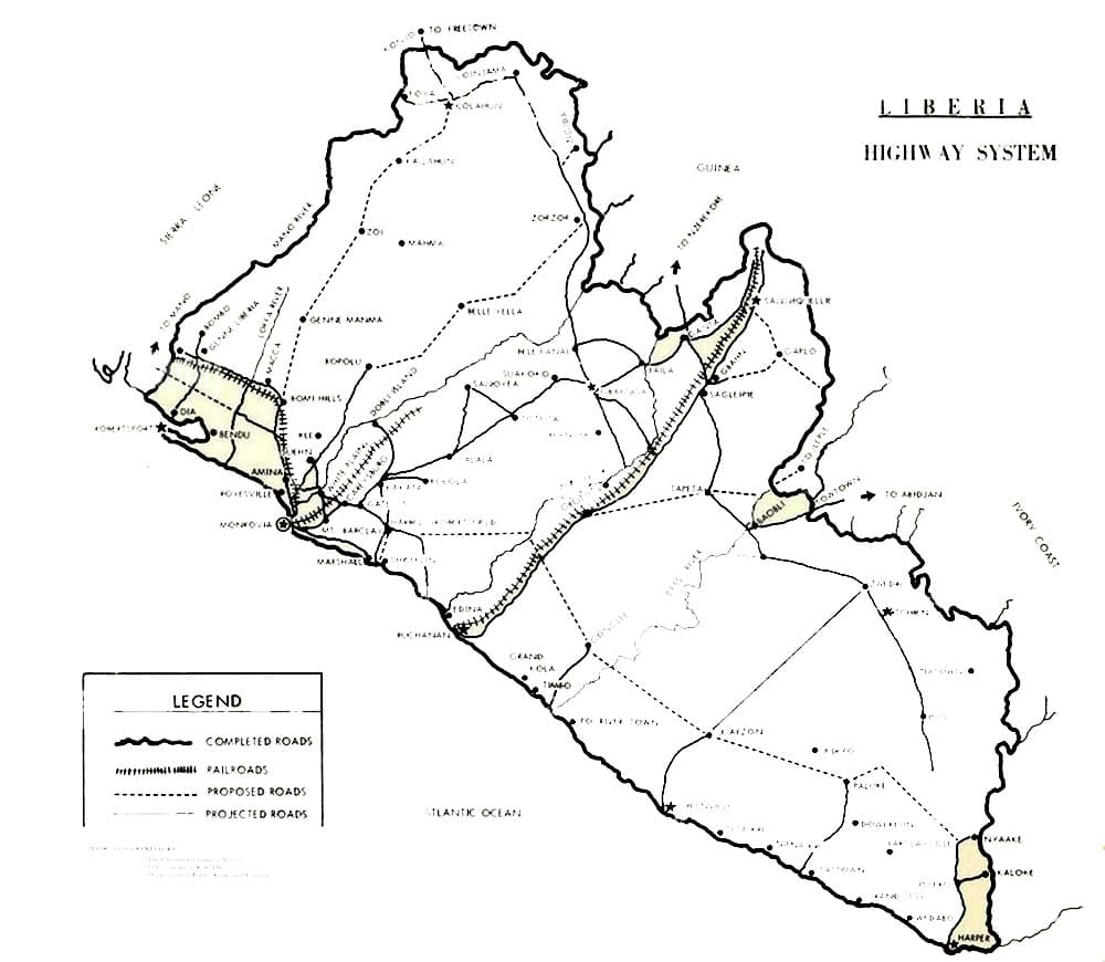 Printable Liberia Rivers Map
