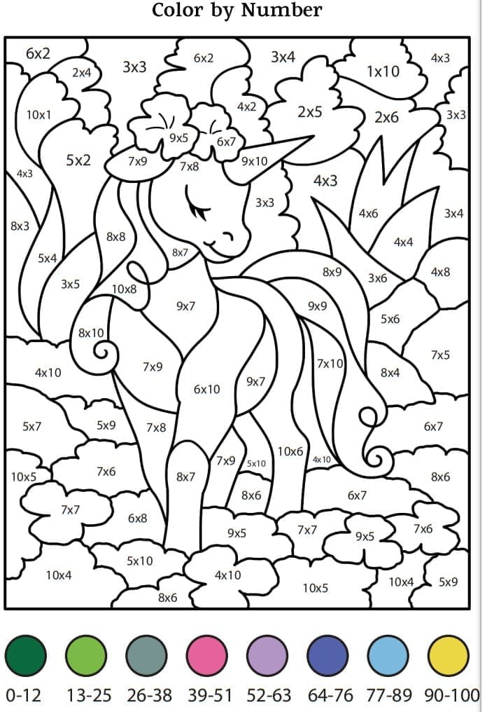 Printable Loevly Unicorn Paint By Number