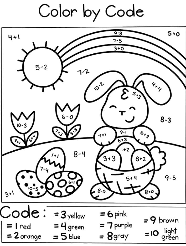 Printable Lovely Easter Bunny Paint by Number