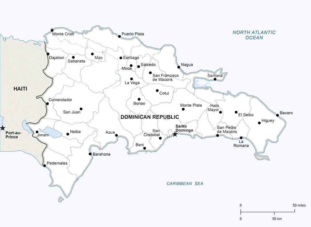 Printable Map For Dominican Republic