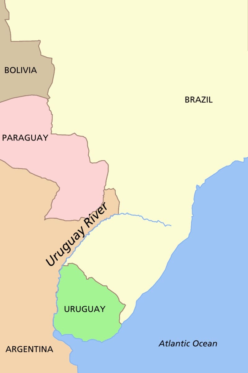 Printable Map Of Uruguay And Paraguay