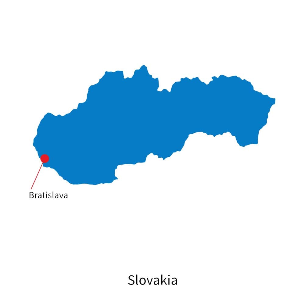 Printable Map Slovakia Capital