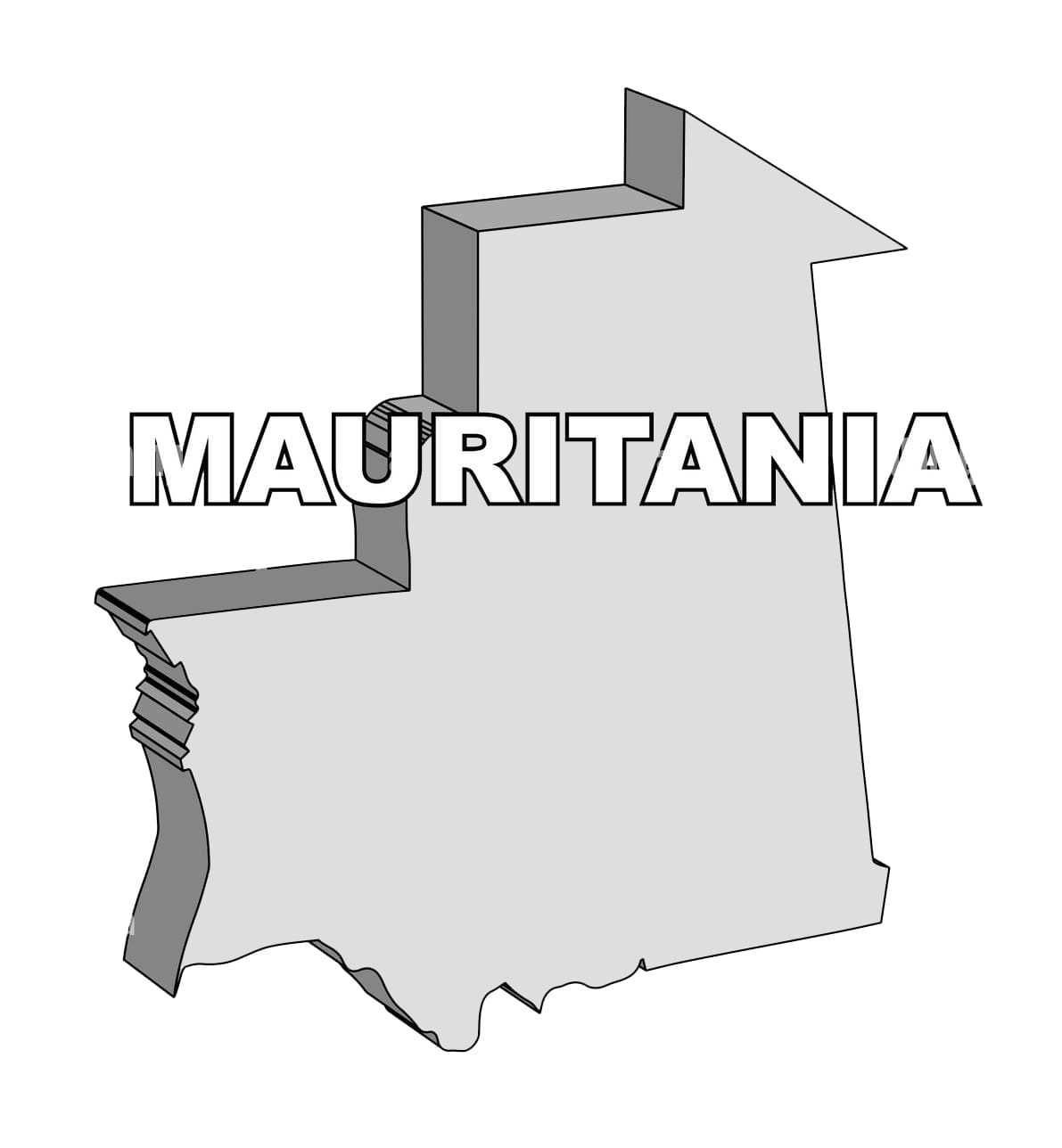 Printable Mauritania Country Map