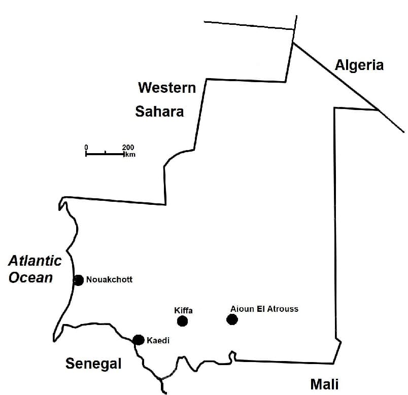 Printable Mauritania Location On Map