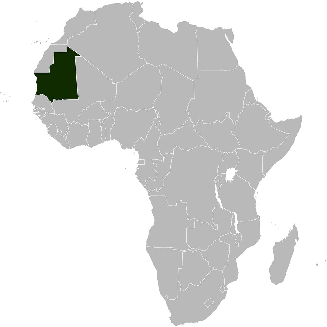 Printable Mauritania Map Africa