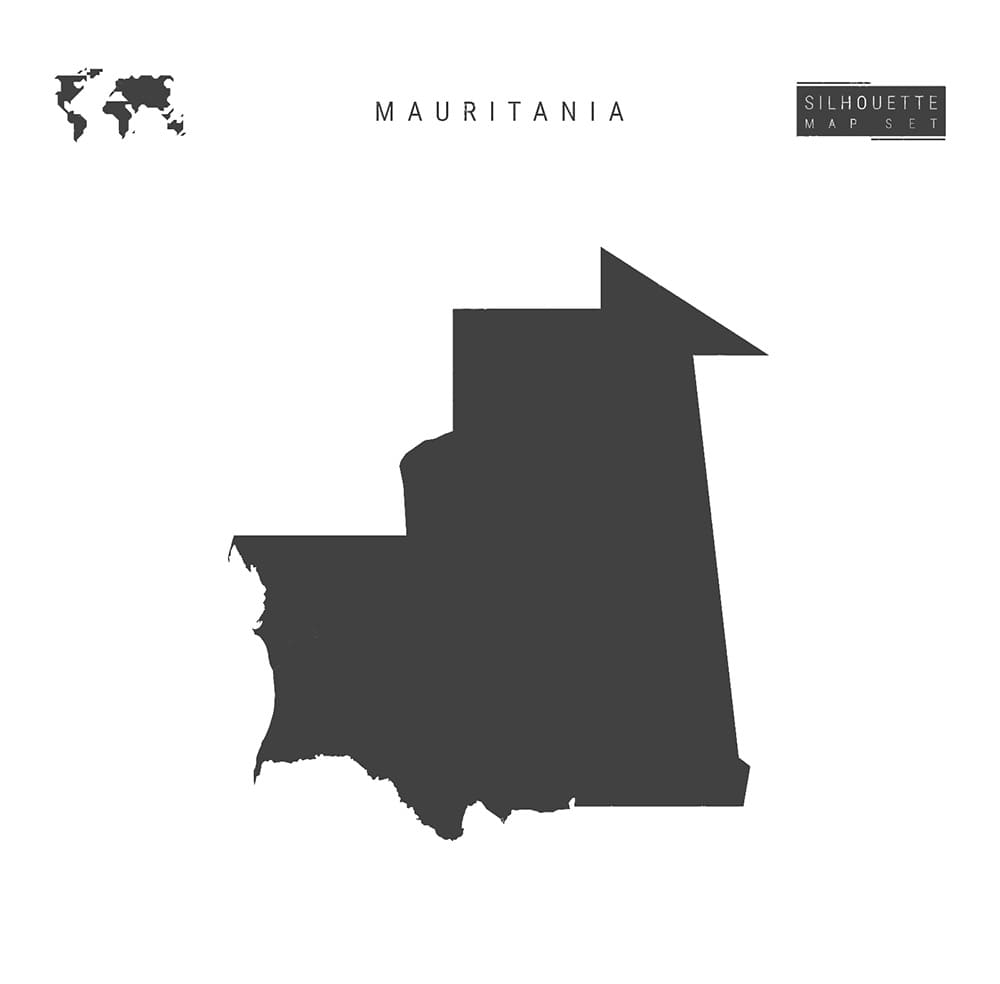 Printable Mauritania Map With Detail
