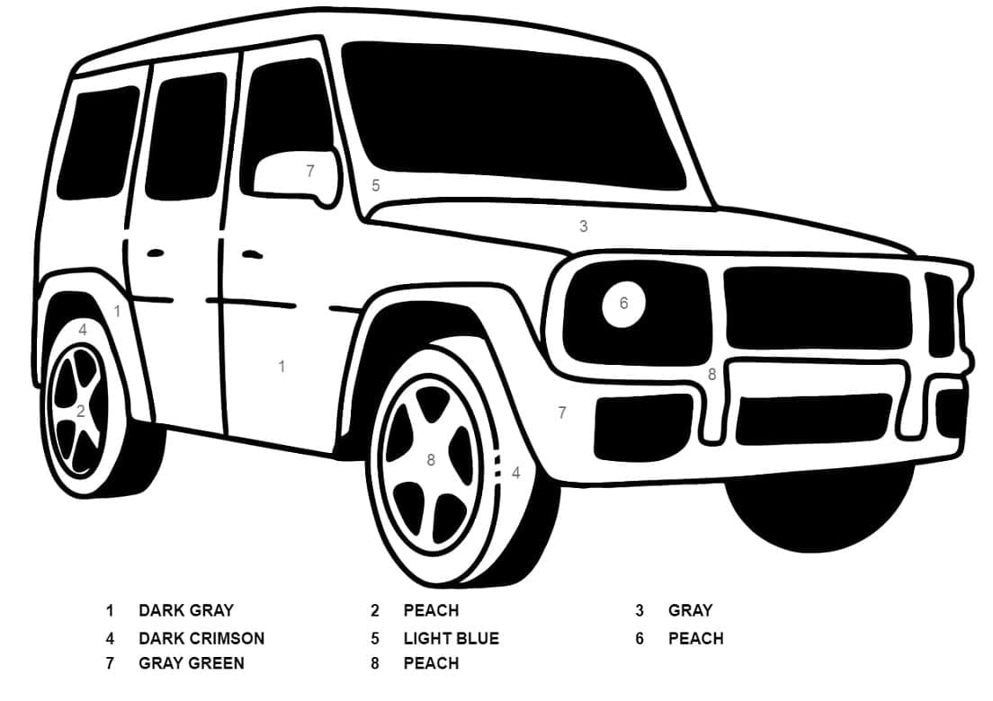Printable Mercedes Benz Paint by Number