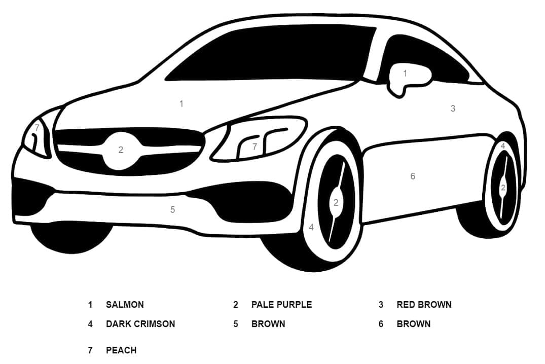 Printable Mercedes Paint by Number