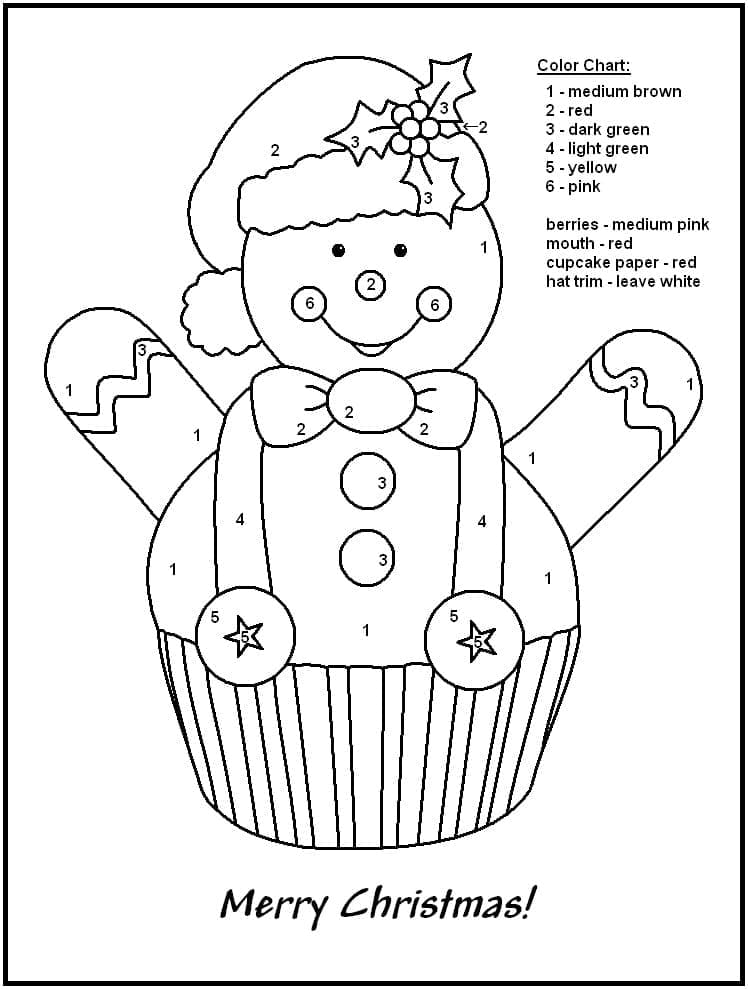 Printable Merry Christmas Paint by Number