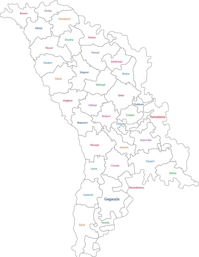 Printable Moldova Map Outline