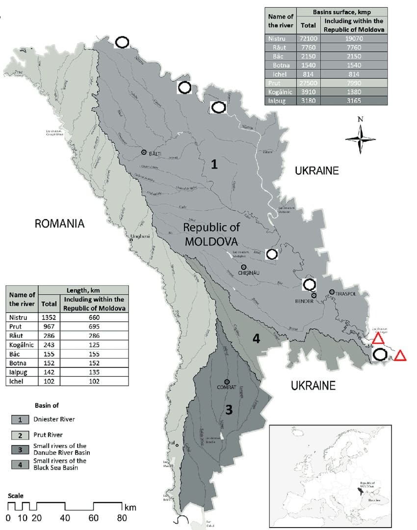 Printable Moldova Physical Map