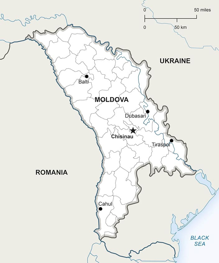 Printable Moldova Political Map