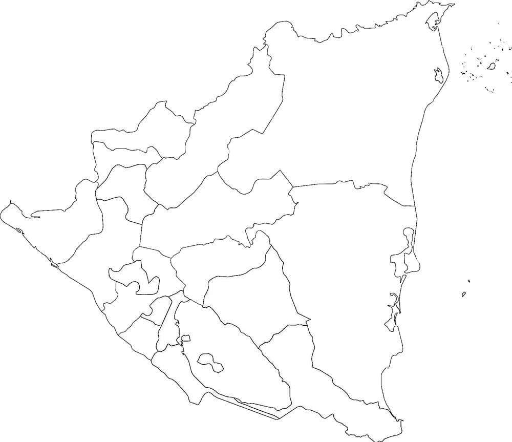 Printable Nicaragua Blank Map