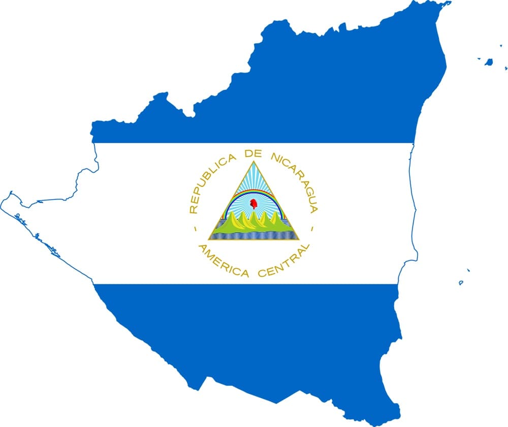 Printable Nicaragua Map Flag