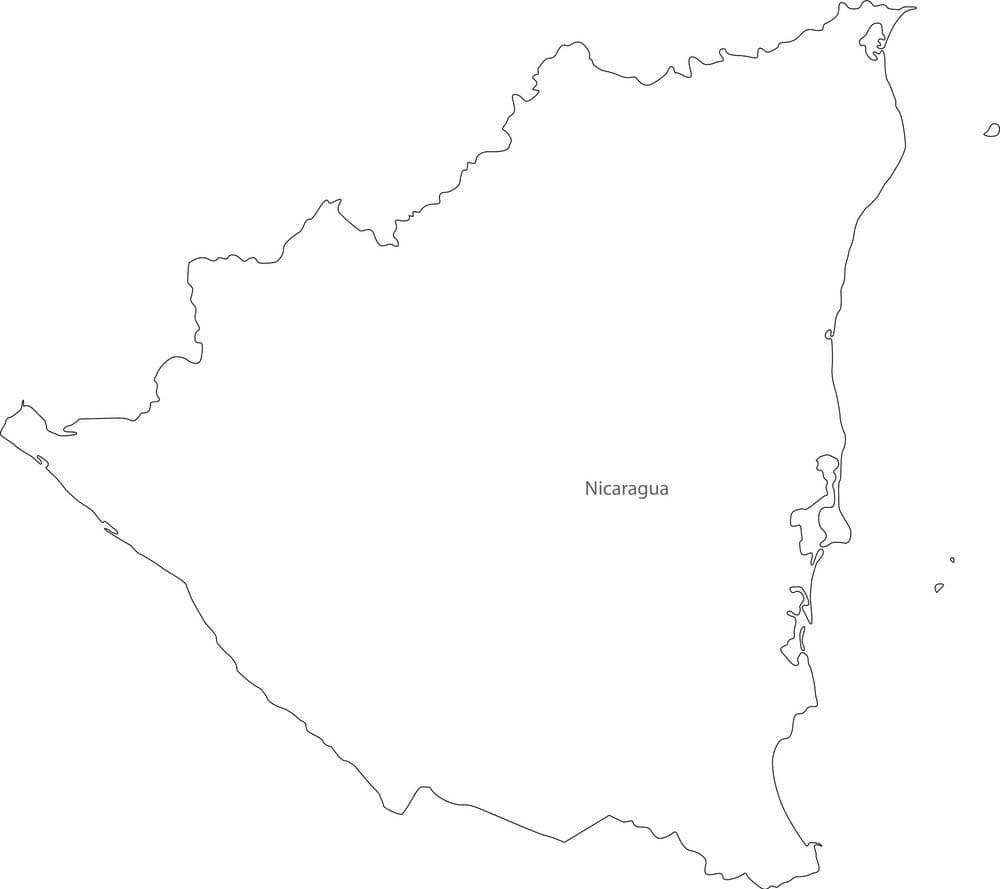 Printable Nicaragua Map Outline