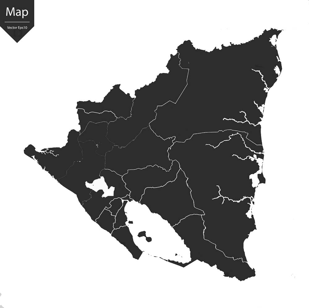 Printable Nicaragua Map Silhouette