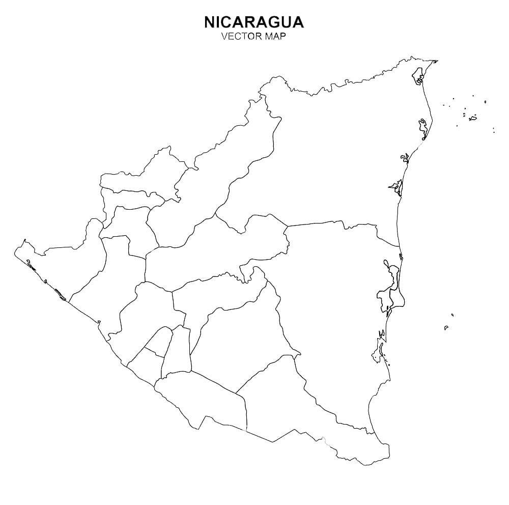 Printable Nicaragua Physical Map