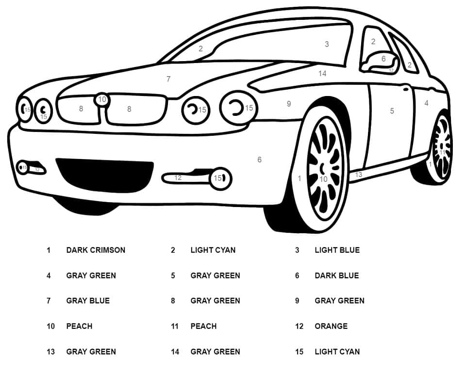 Printable Nice Car Paint by Number