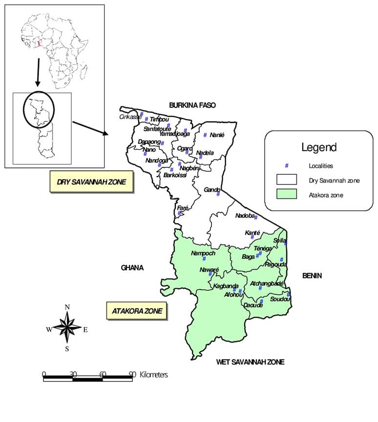 Printable Northern Togo Map