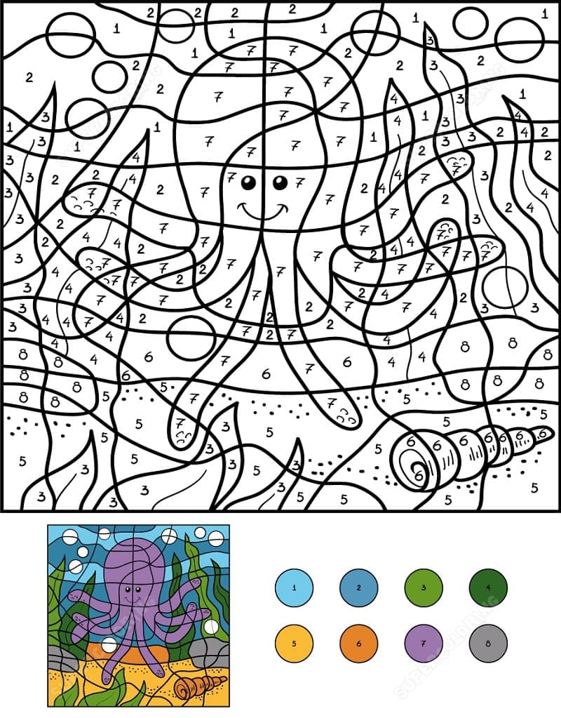 Printable Octopus Paint by Number