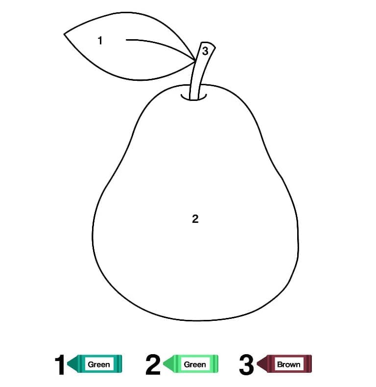 Printable Pear Paint by Number