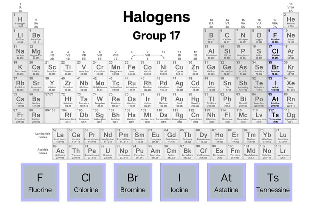 Printable Periodic Table Halogens