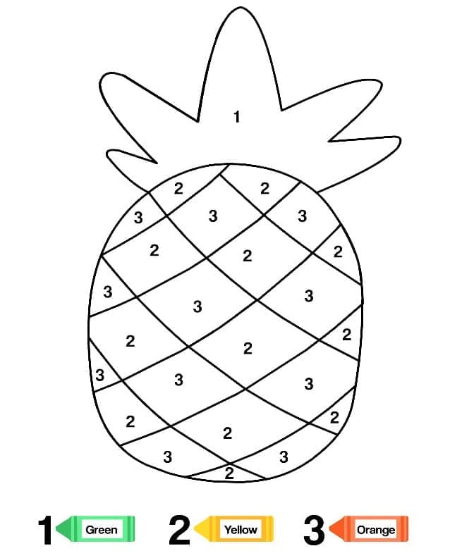 Printable Pineapple Paint by Number