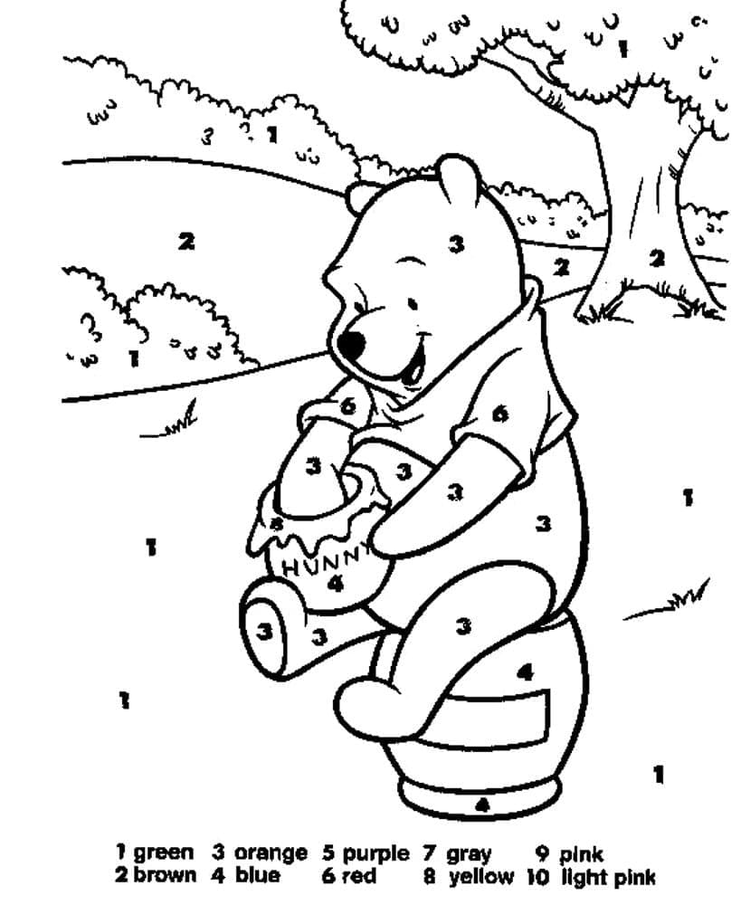 Printable Pooh Paint By Number