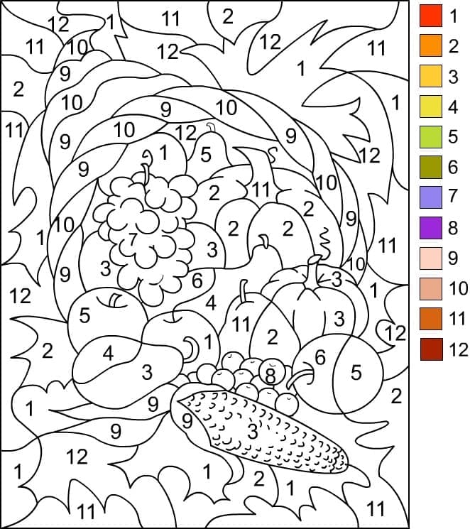 Printable Printable Thanksgiving Paint by Number