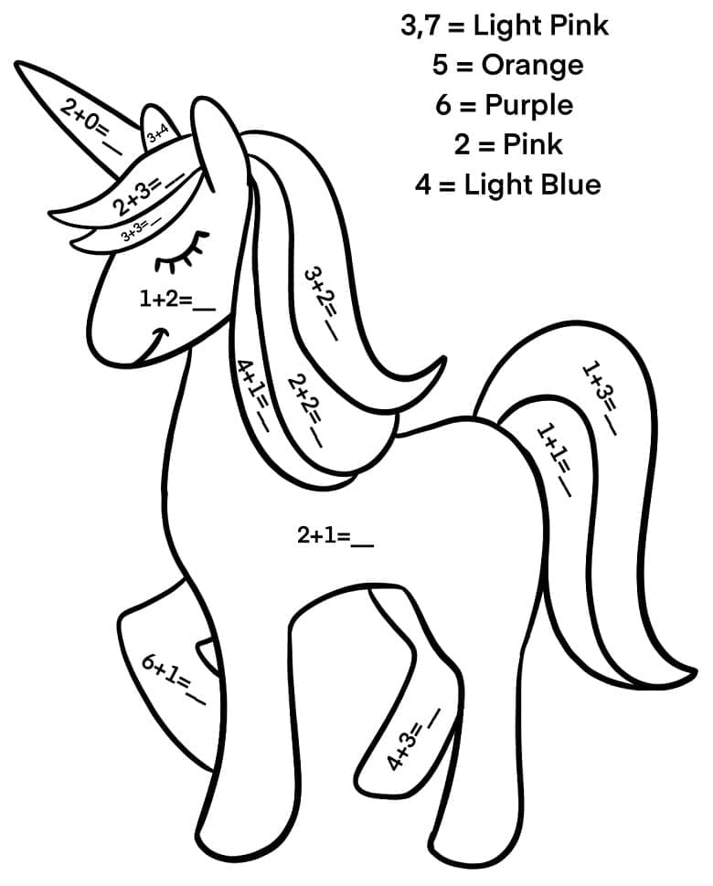 Printable Printable Unicorn Paint By Number