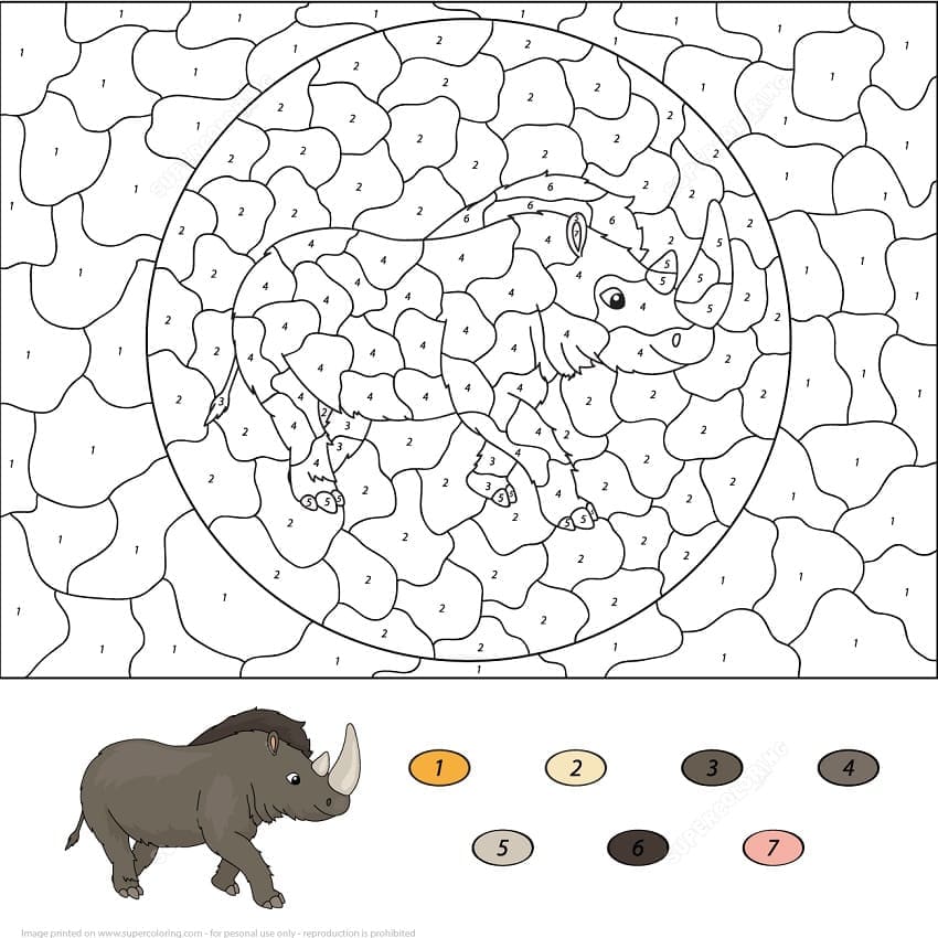 Printable Rhino Paint by Number