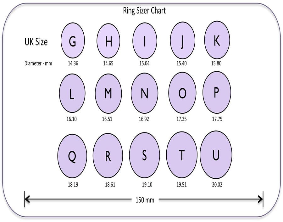 Printable Ring Size Chart UK