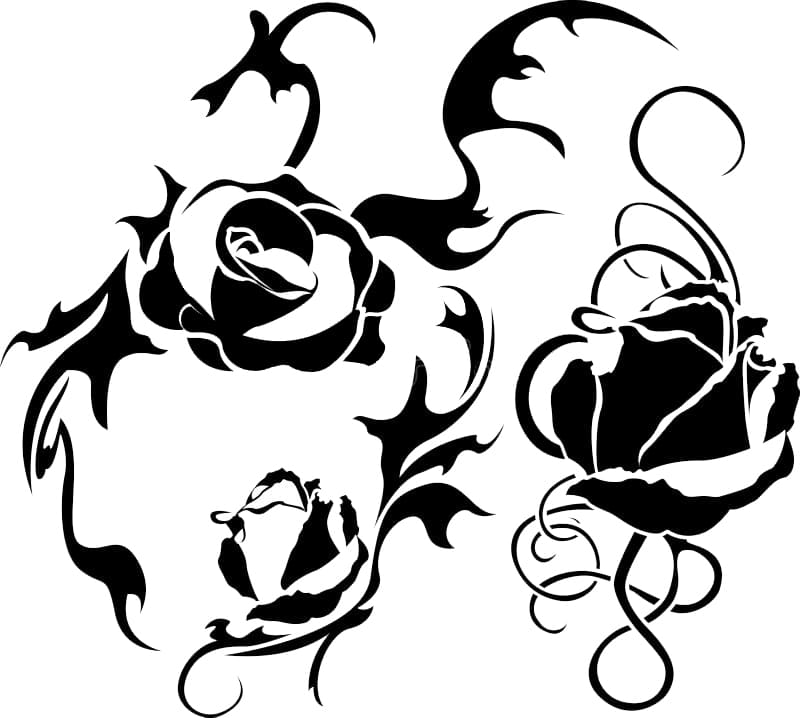 Printable Rose Stencil For Tattoo