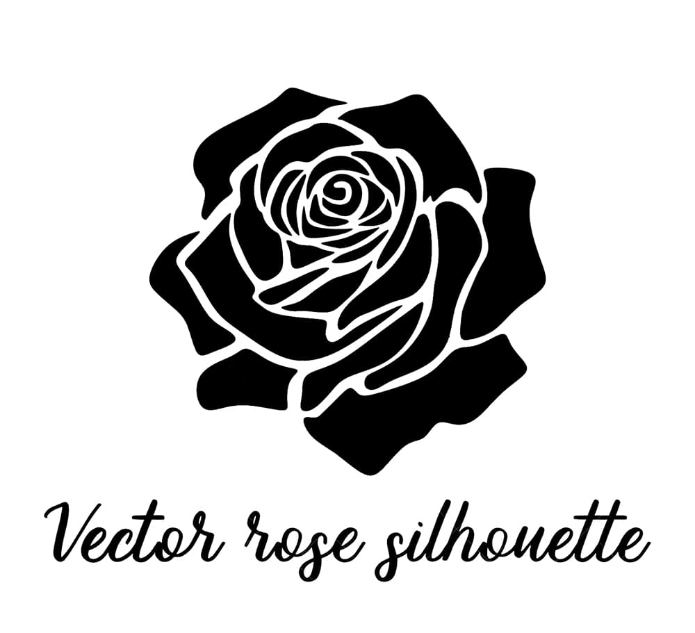 Printable Rose Stencil Silhouette