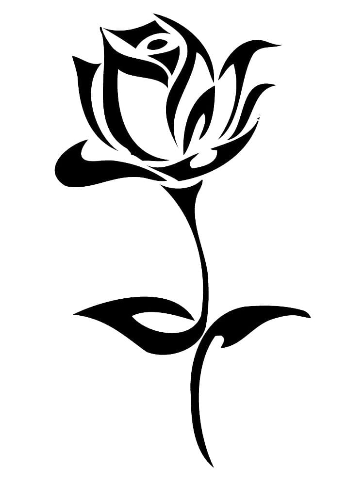 Printable Rose Stencil Simple