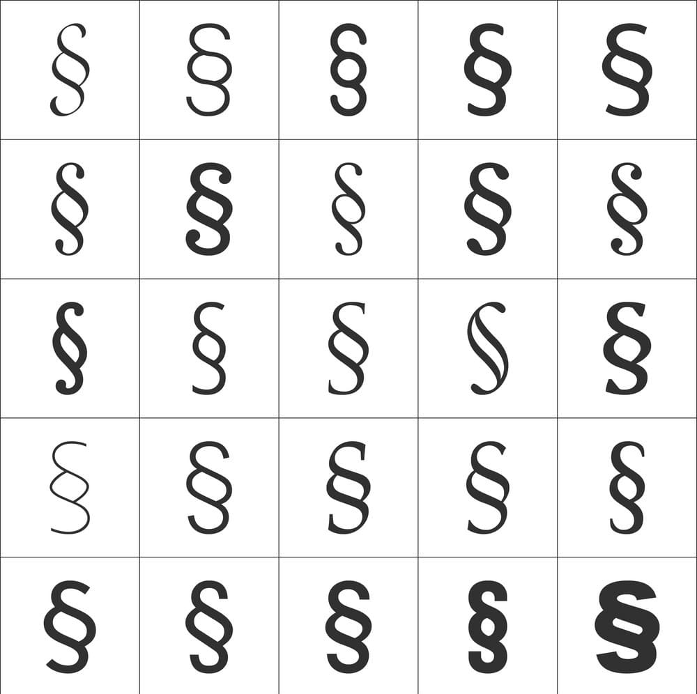 Printable Section Sign Text Symbols