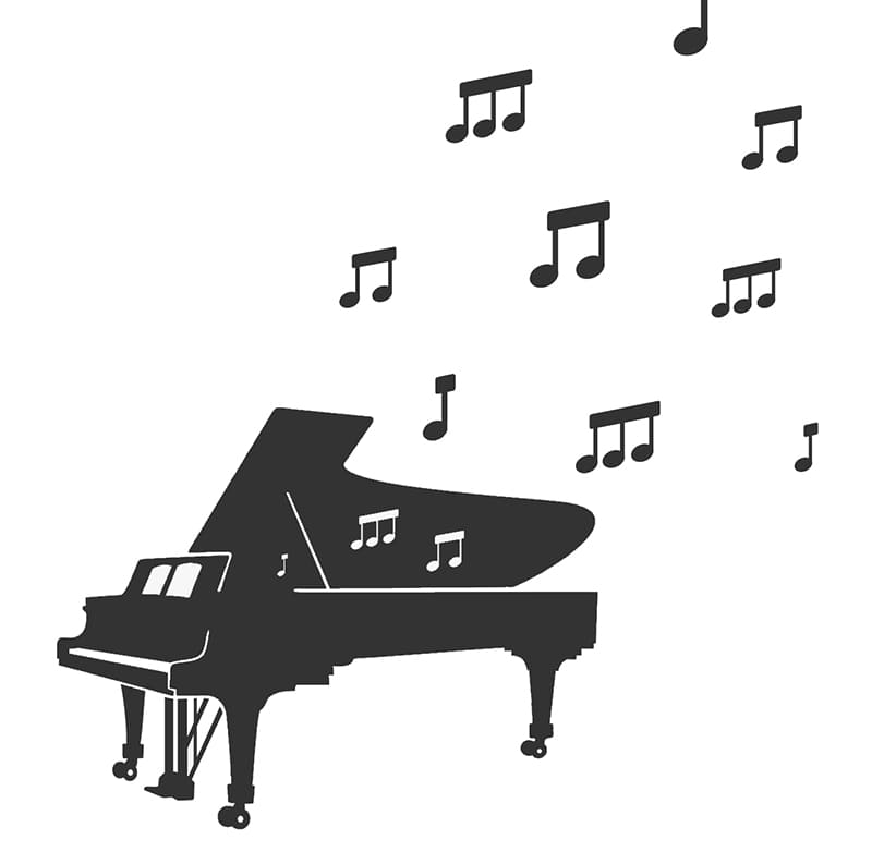 Printable Silhouette Piano Letters