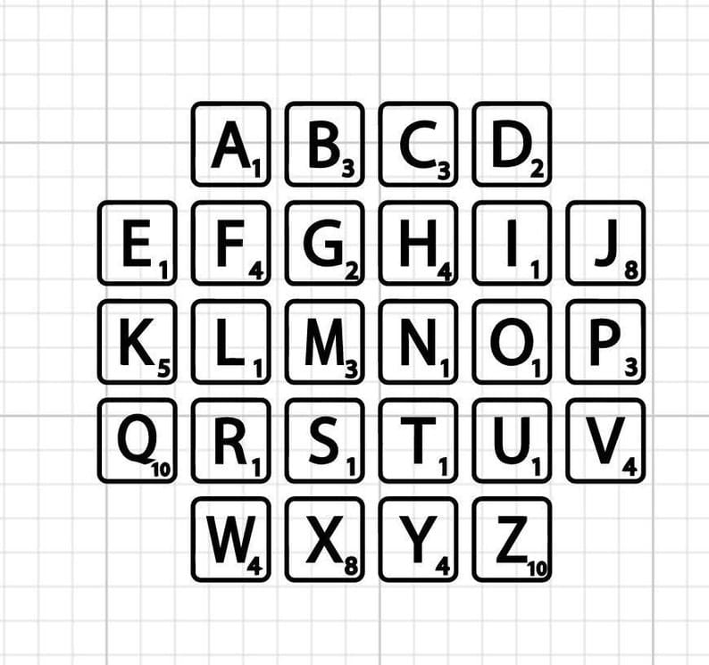Printable Silhouette Scrabble Letters