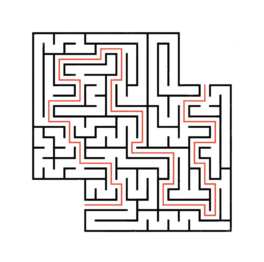 Printable Simple Square Maze Patterns