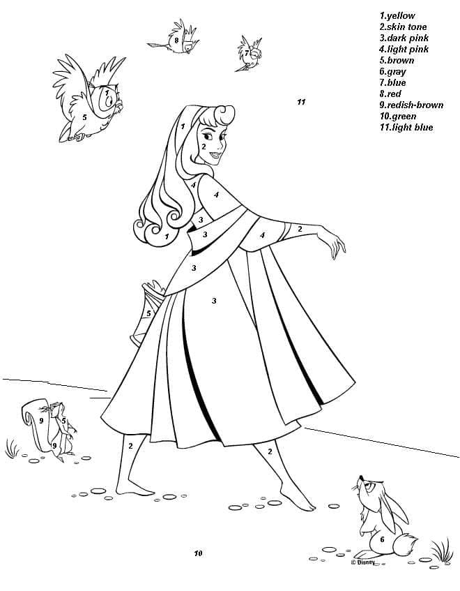 Printable Sleeping Beauty Paint By Number