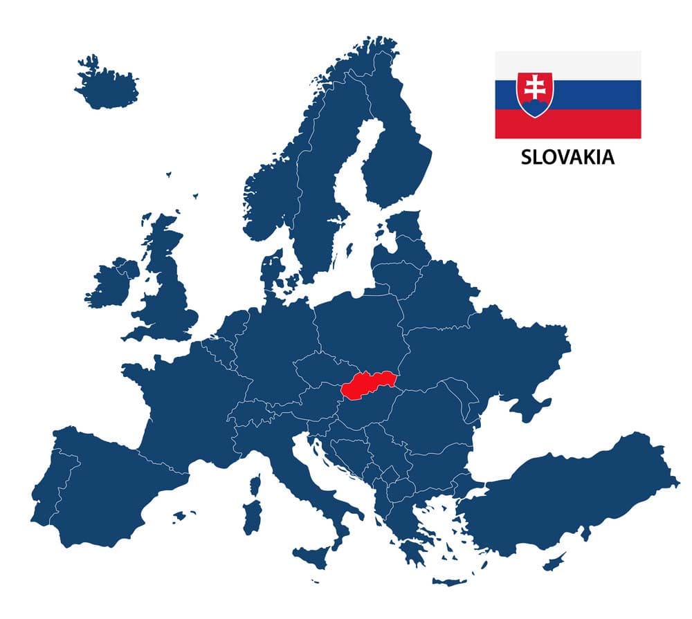 Printable Slovakia European Map