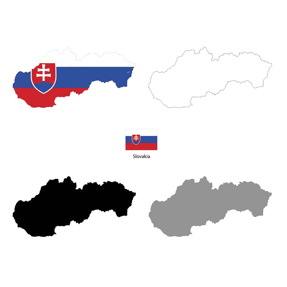 Printable Slovakia Map Flag