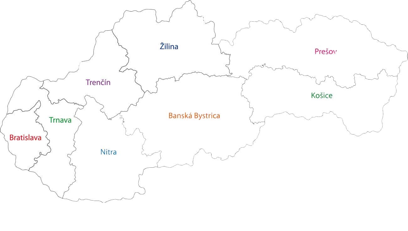 Printable Slovakia Map With Cities