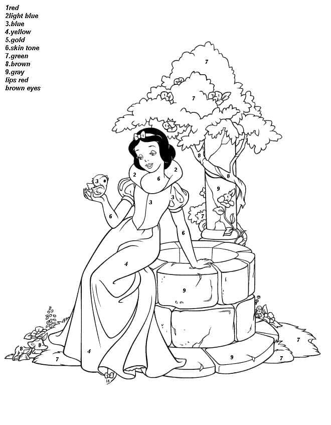 Printable Snow White Paint By Number