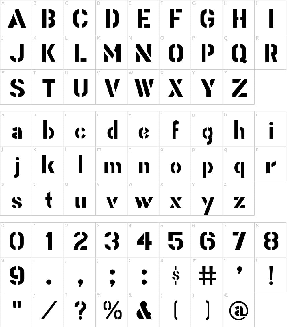Printable Stencil Fonts Arial