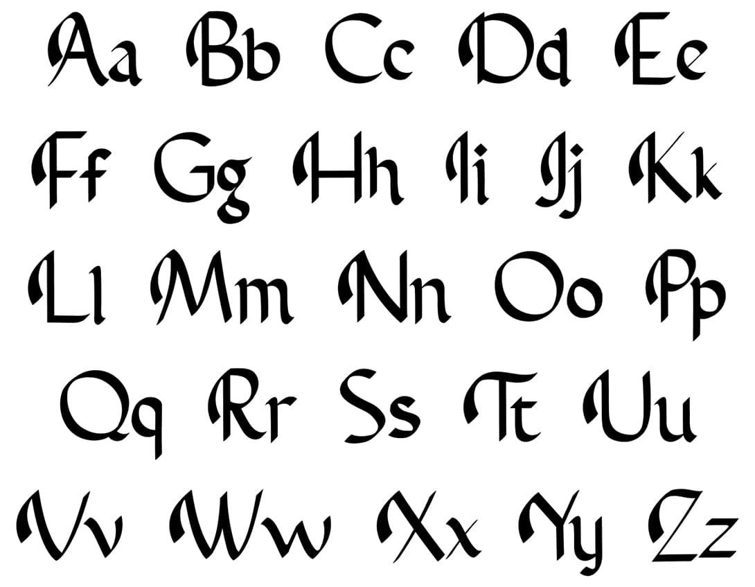 Printable Stencil Fonts Cursive