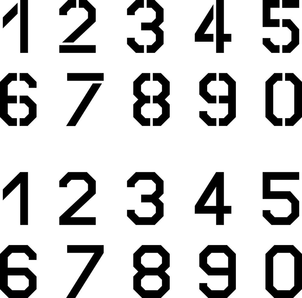 Printable Stencil Fonts Numbers