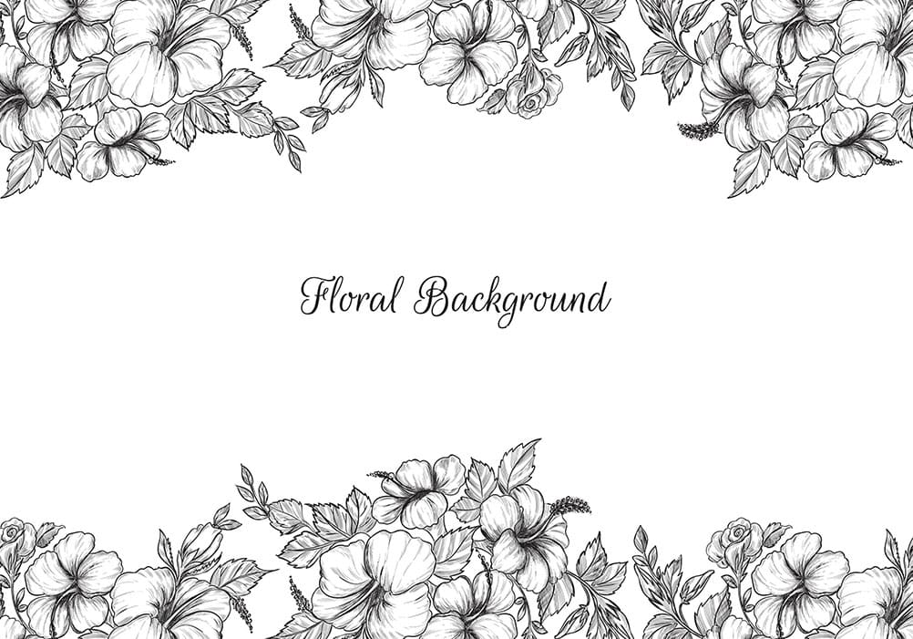 Printable Summer Floral Border Design