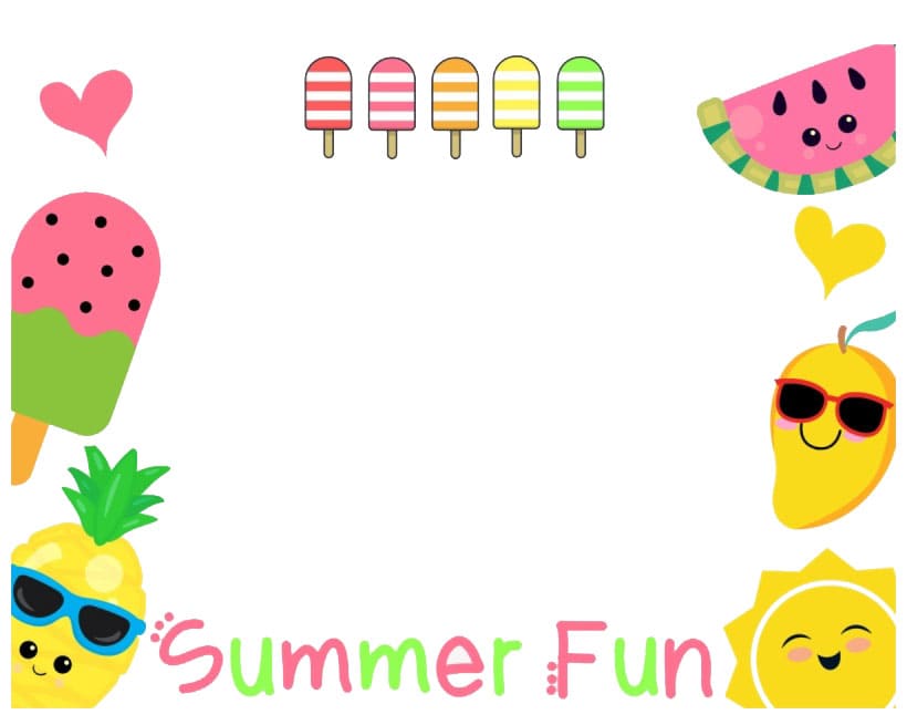 Printable Summer Fun Border Design